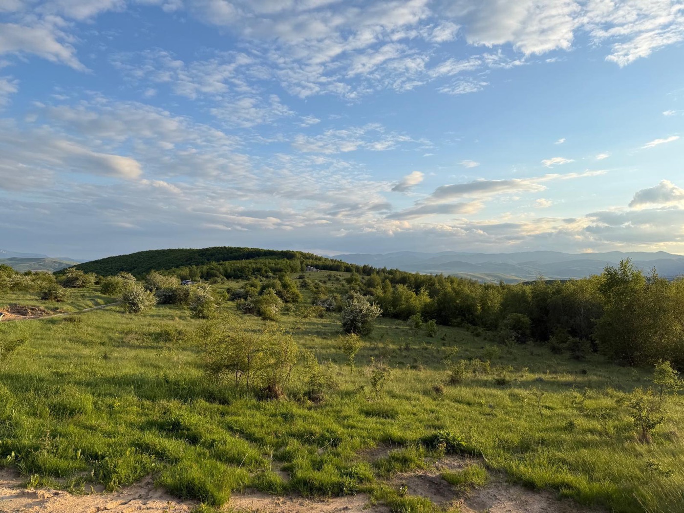 Panoramă de zi spre dealuri — teren Sălicea Hills