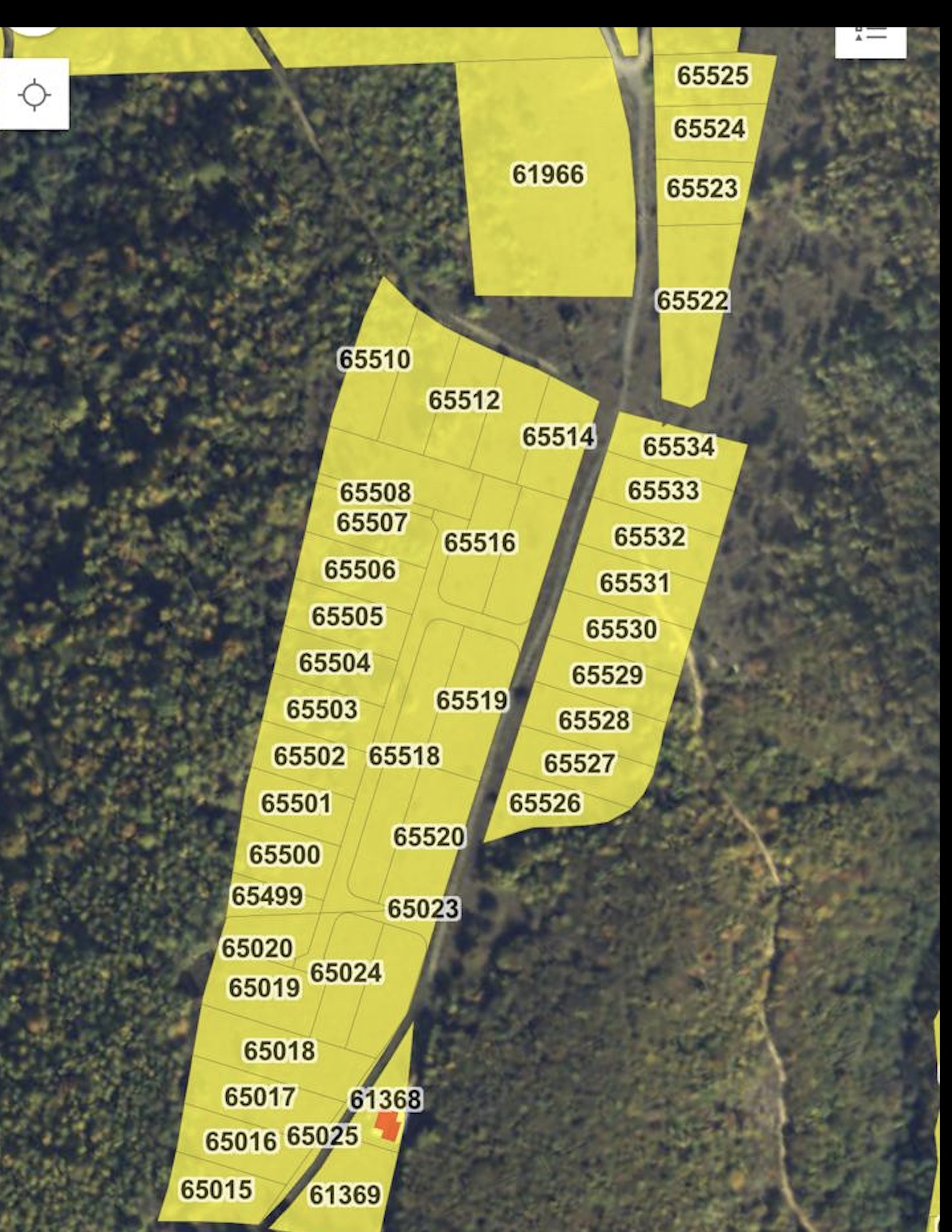 Planul cadastral al ansamblului Sălicea Hills (Eterra/ANCPI, ortofoto 2024)